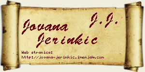 Jovana Jerinkić vizit kartica
